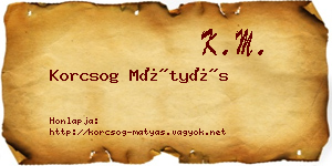 Korcsog Mátyás névjegykártya