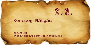 Korcsog Mátyás névjegykártya